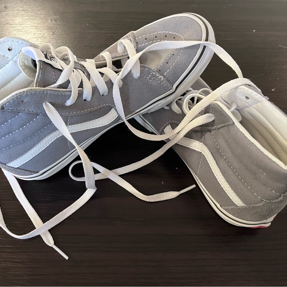 Stylish Gray Kids High-Top Sneakers